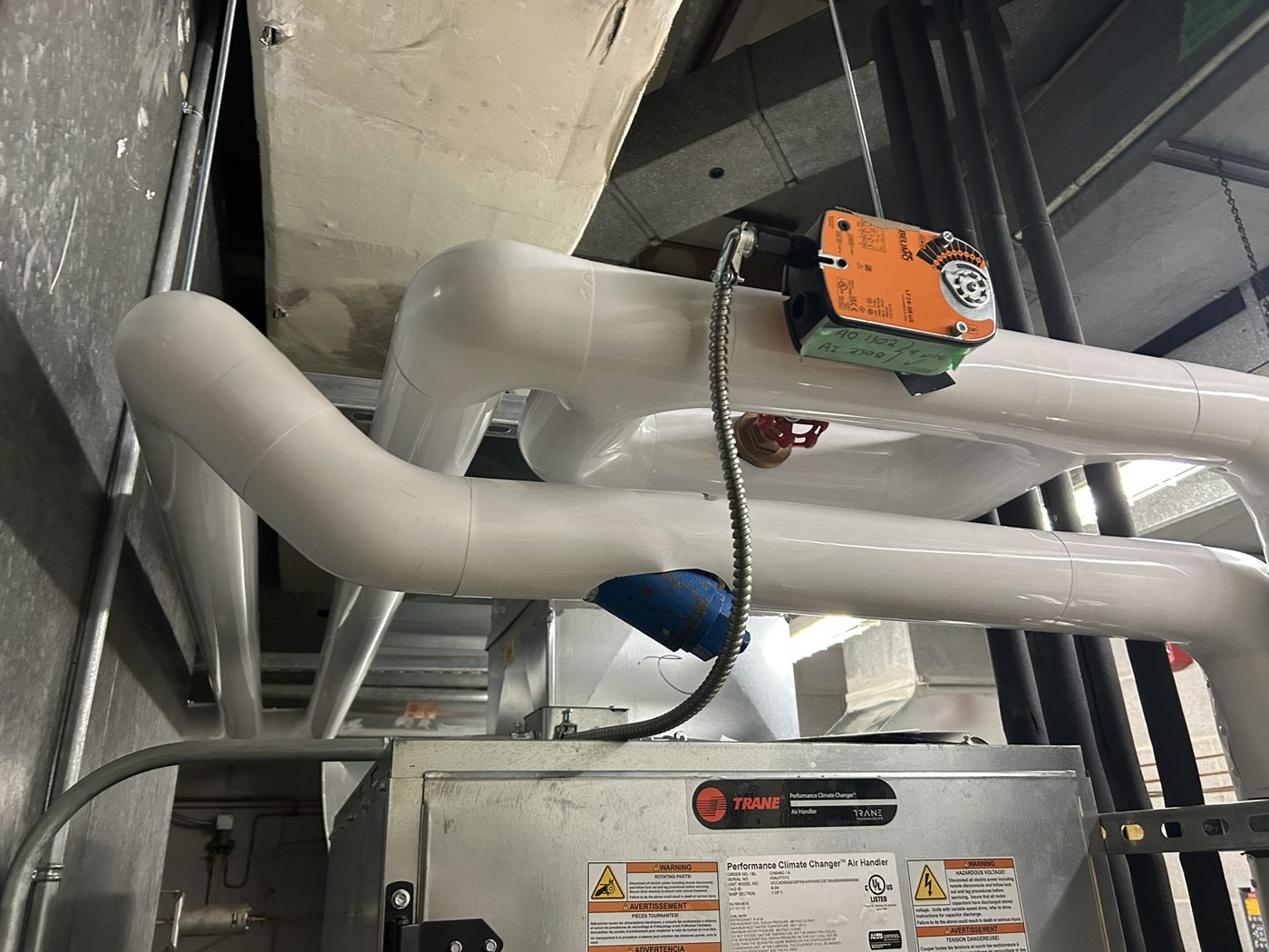 Insulated air handler connections
